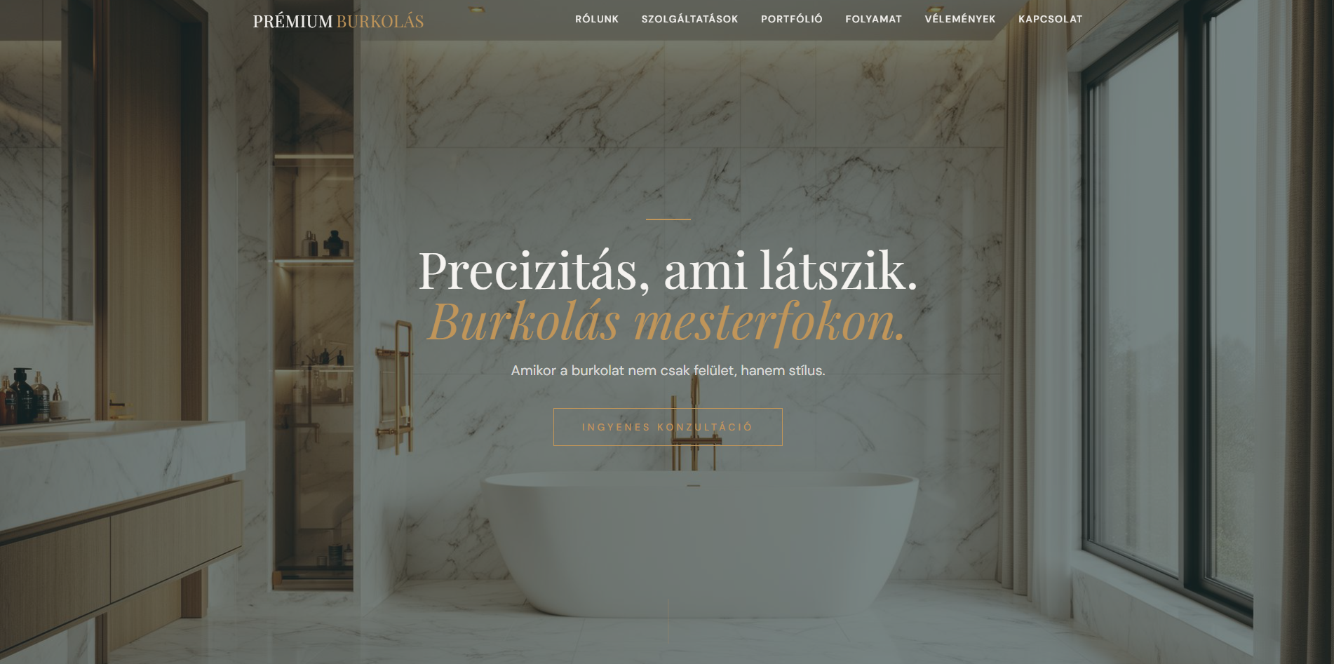 Prémium Burkolás demó weboldal screenshot